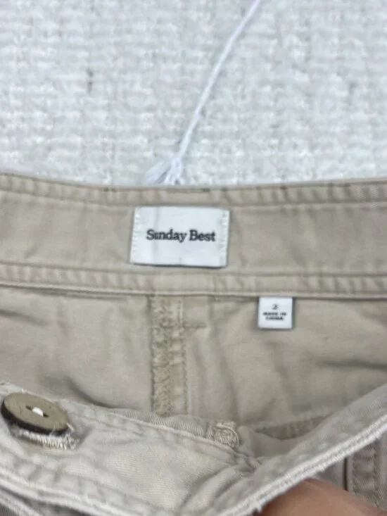 Aritzia Sunday Best Beige New Oscar Carpenter Wide Leg Cargo Pants Womens 2 - Picture 5 of 10